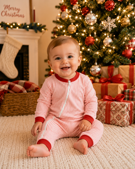 PO27-Candy Cane Lane Stripe Footies