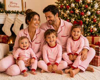 PO27-Candy Cane Lane Stripe Girl Lounge Set