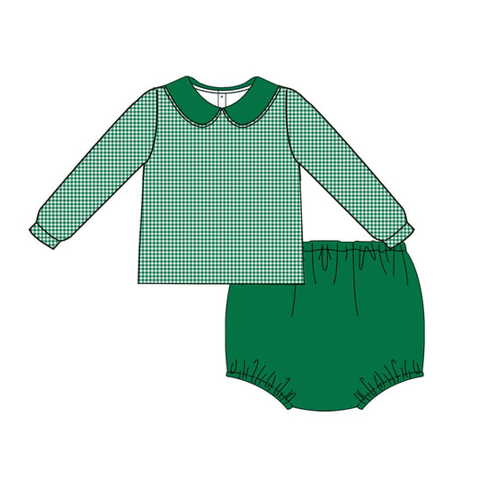 PO29-Evergreen Gingham Baldwin Boy Diaper Set