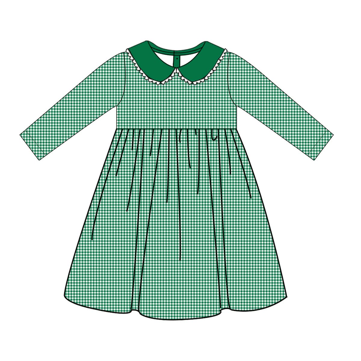 PO29-Evergreen Gingham Baldwin Dress