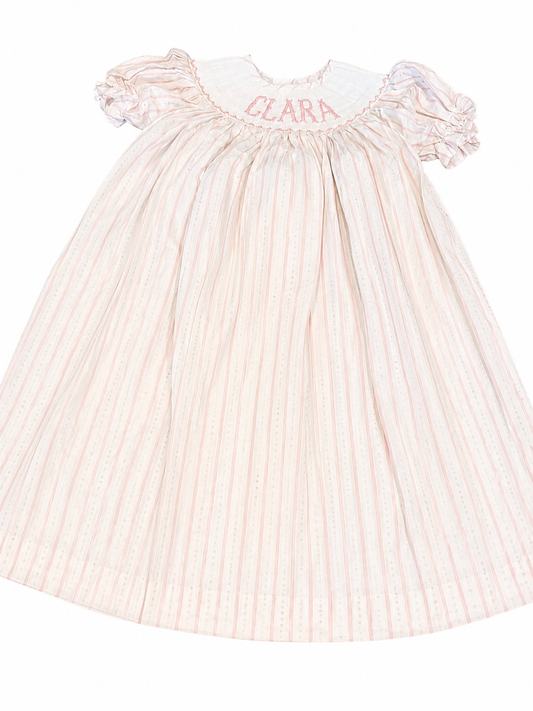 Clara Pink Stripe Custom Bishop 4T