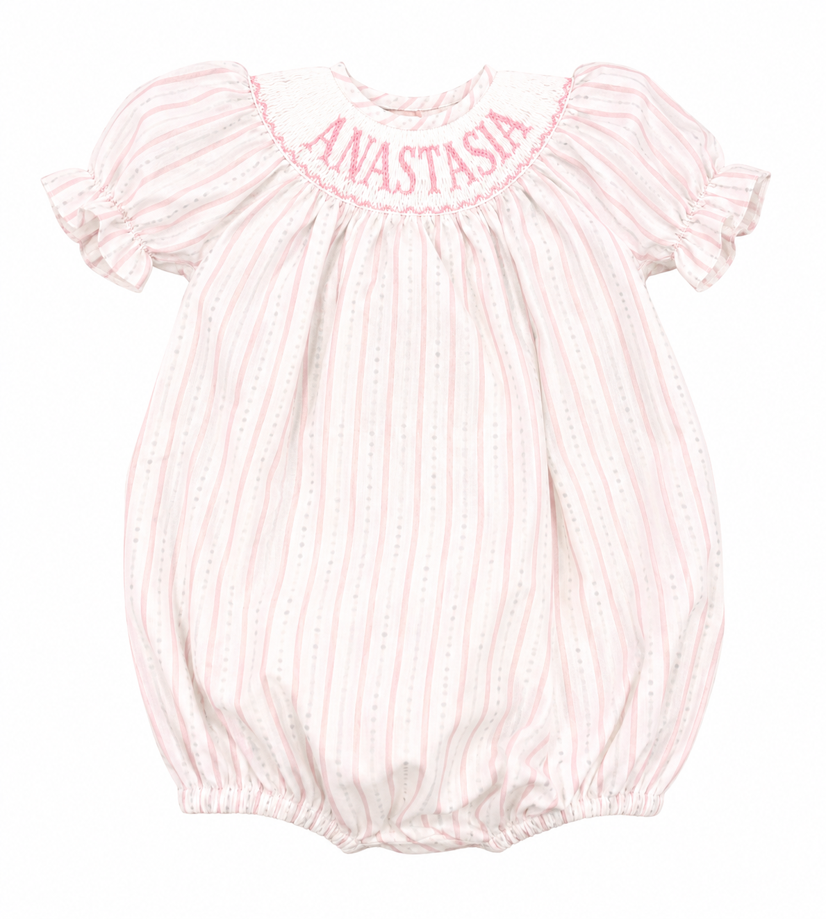 Anastasia Pink Stripe Custom Bubble 9M