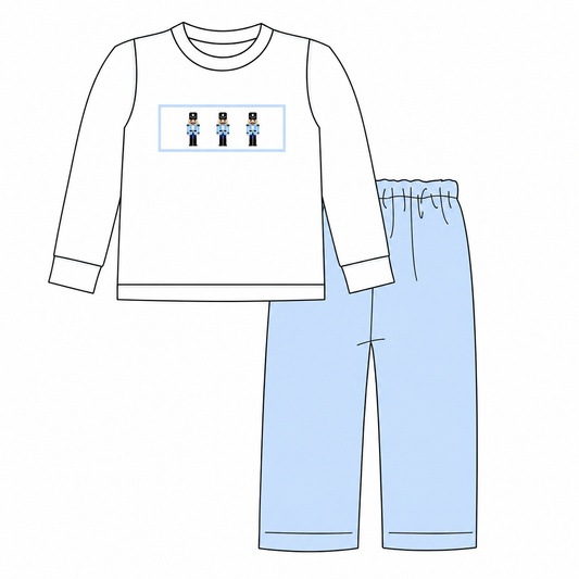 PO52-Nutcracker Smocked Short Sleeve Pant Set