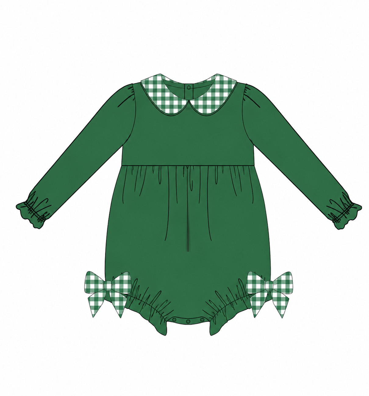PO-46 Green Gingham Girl Bubble