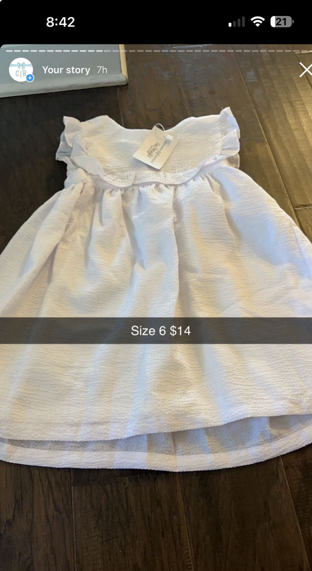 White Seersucker Dress