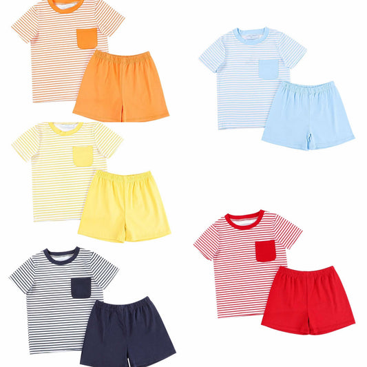 summer knit boy short set