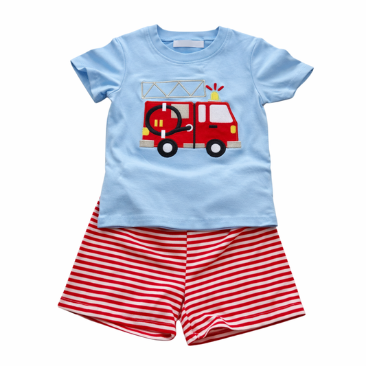 Fire Truck Short Set