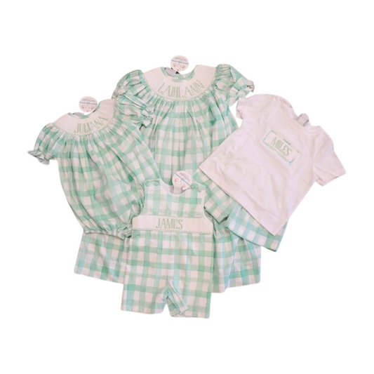 2026 Girl Green Water Color  Custom Name Smock