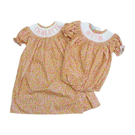 2026 Girl Floral Custom Name Smock