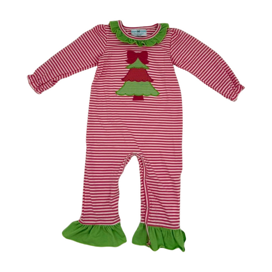 Christmas Tree Applique Ruffle Romper