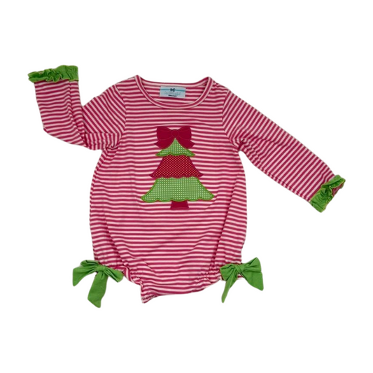Christmas Tree Applique Short Bubble