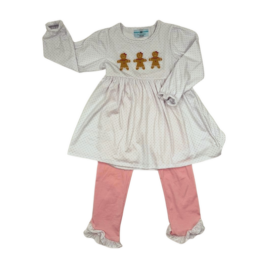 Gingerbread Applique Girl Pant Set