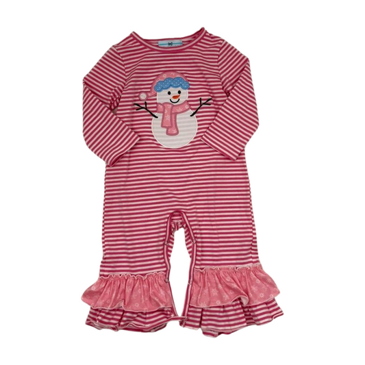 Snowman Applique Ruffle Romper