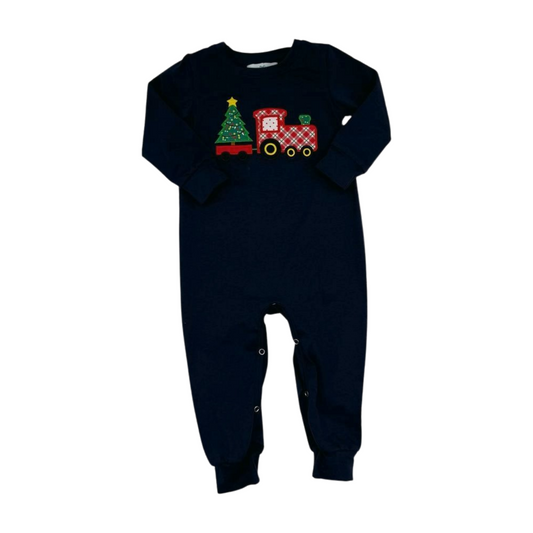 Christmas Train Long Romper