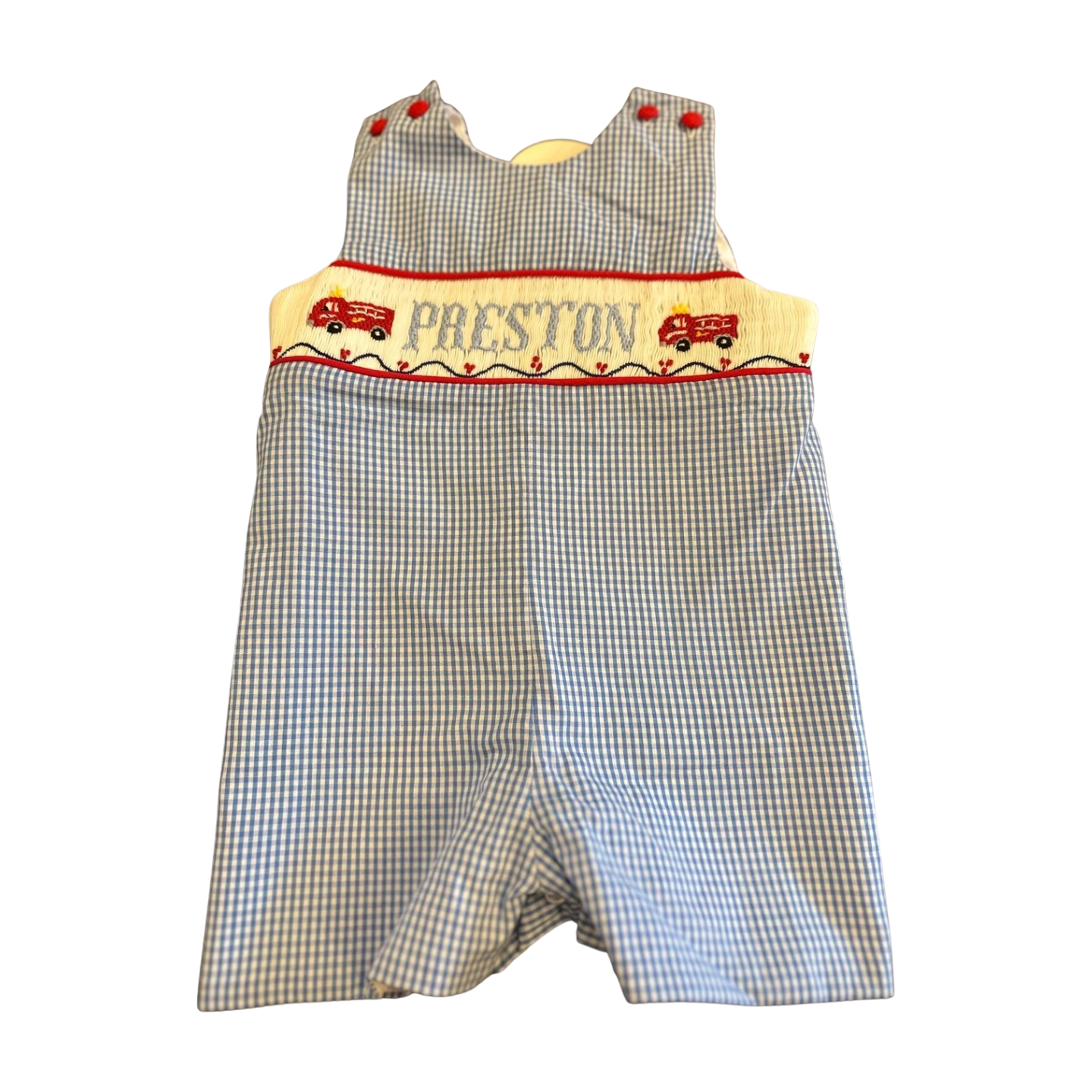 2026 Boy Firetruck Custom Name Smock