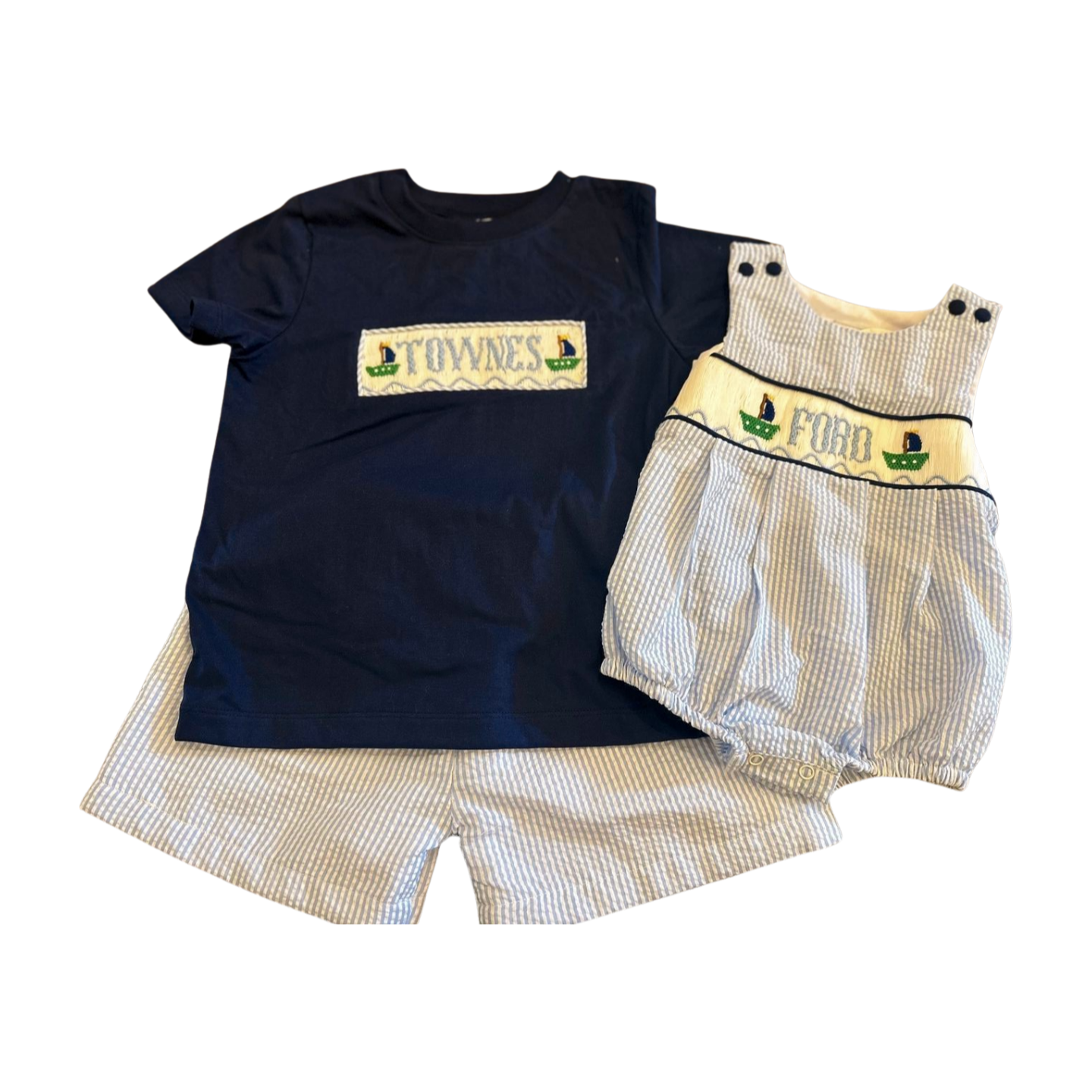 2026 Boy Sailboat Custom Name Smock