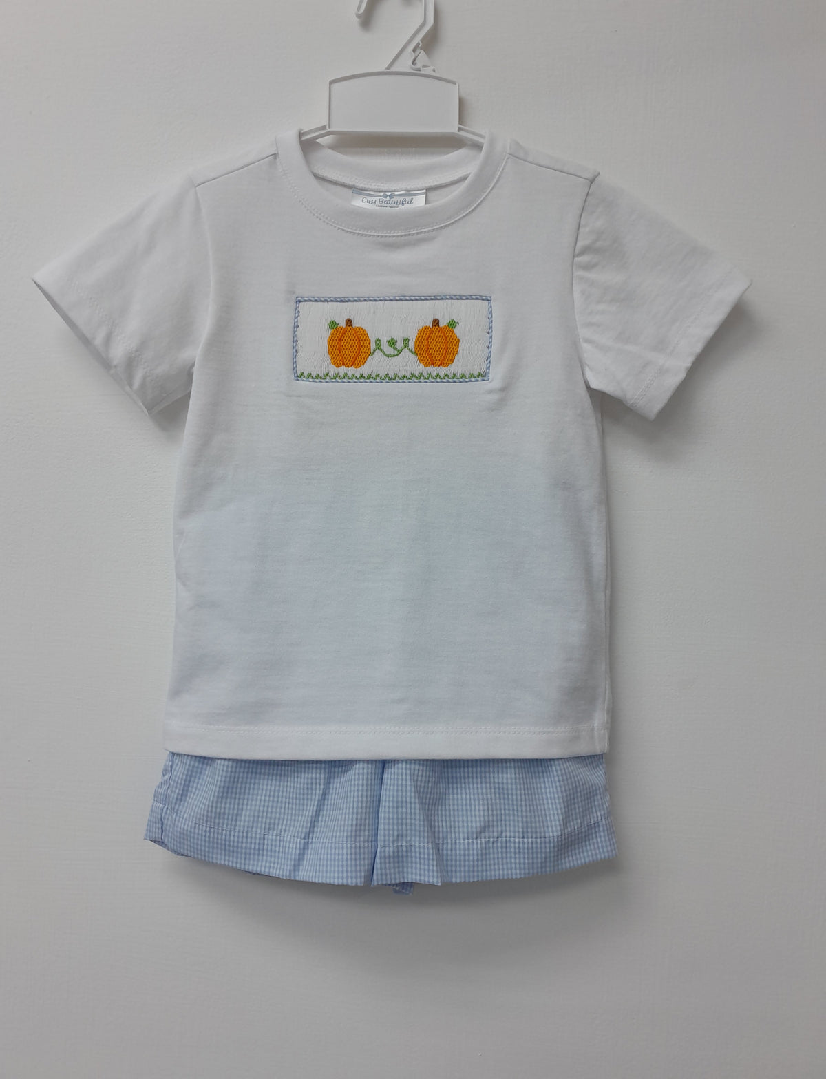 Pumpkin Vine Smocked Boy Short Set