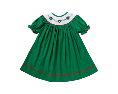 Ships Now Smocked Green Wreath Bishop