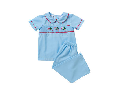 Ships Now Light Blue Candy Cane Pant Set