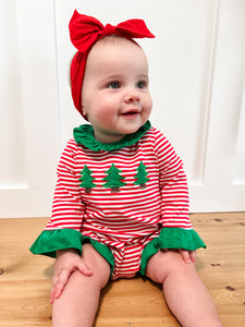 Ships Now Striped Christmas Tree Ruffle Bubble
