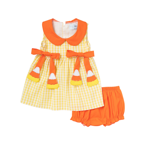 Ships Now Candy Corn Tie Bloomer Set