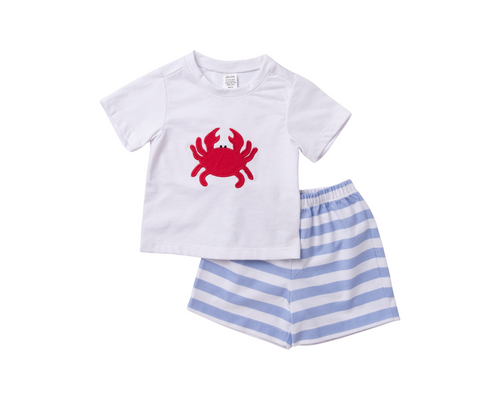 Light Blue Crab Short Set