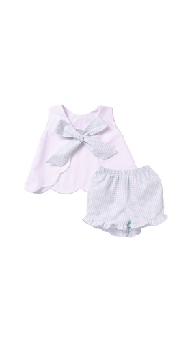 Ships Now Sage Peter Pan Eyelet Bow Back Set