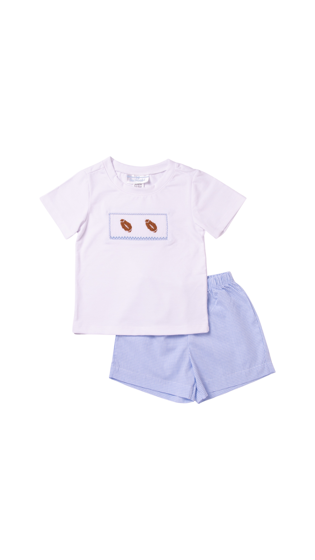 Smocked Football Short Set no