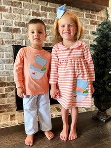 Ships Now Salmon Snowman Dress