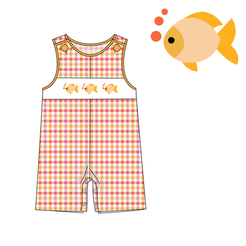 Ships Now Smocked Orange Fish Collection