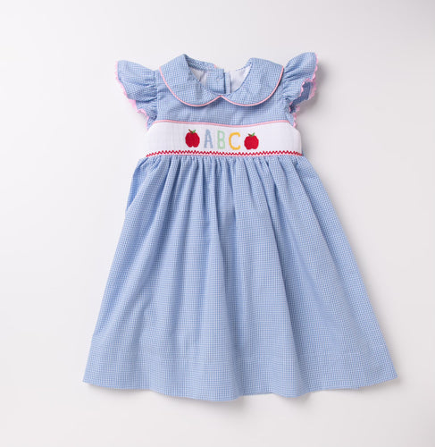 Ships Now Smocked ABC and Apple Dress