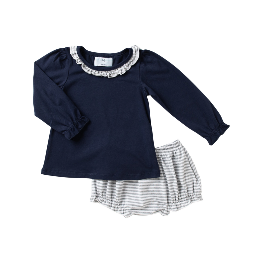 Ships Today August Navy and Grey Bloomer Set