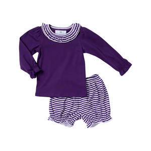 Purple Knit Bloomer Set
